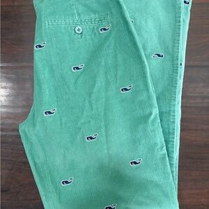Vineyard Vines Whale Embroidered Corduroy Club Pants Green 32x32